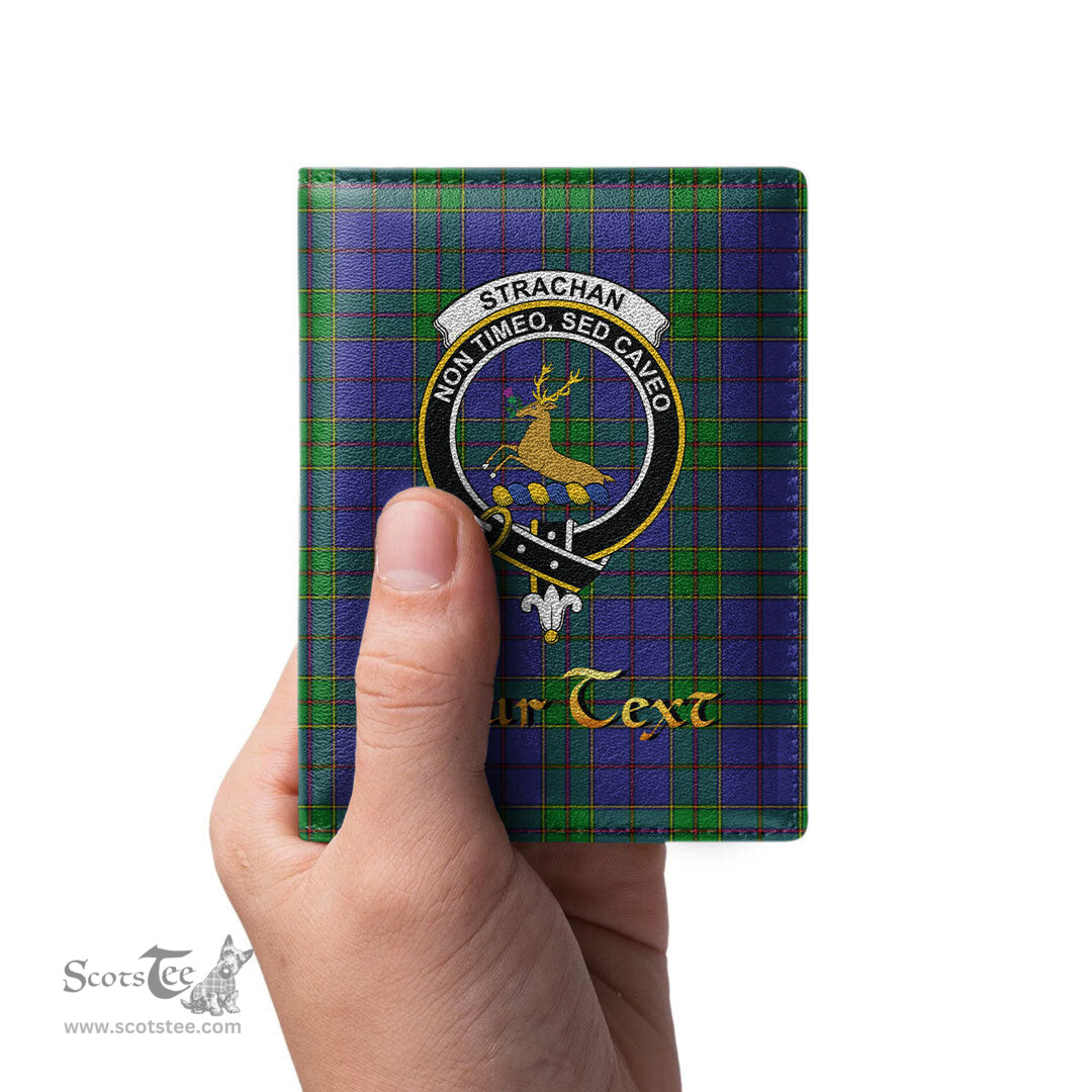 Scottish Strachan Clan Crest Tartan Mens Leather Wallet Tartan Wallet