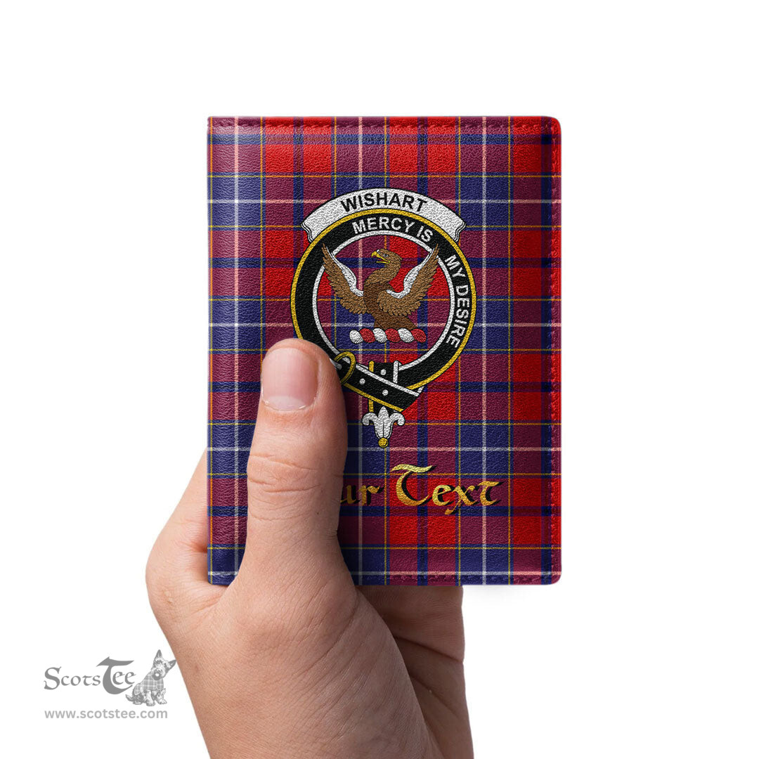 Scottish Wishart Dress Clan Crest Tartan Mens Leather Wallet Tartan Wallet