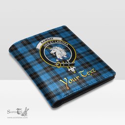 Scottish Ramsay Blue Ancient Clan Crest Tartan Mens Leather Wallet Tartan Wallet