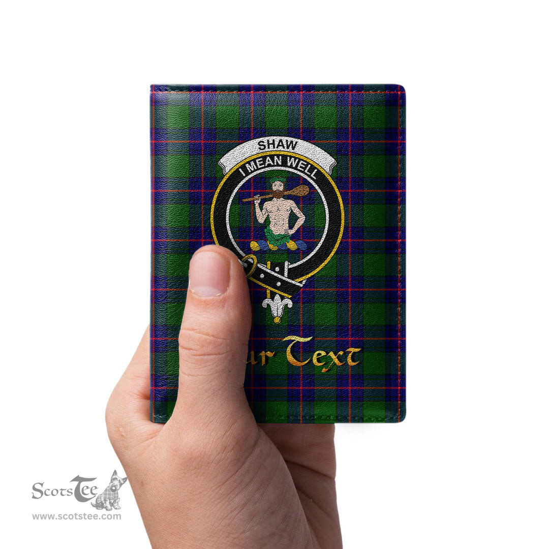 Scottish Shaw Modern Clan Crest Tartan Mens Leather Wallet Tartan Wallet