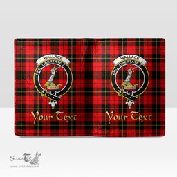 Scottish Wallace Hunting Red Clan Crest Tartan Mens Leather Wallet Tartan Wallet