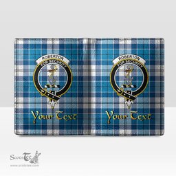Scottish Roberton Clan Crest Tartan Mens Leather Wallet Tartan Wallet
