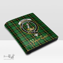 Scottish Wallace Hunting Green Clan Crest Tartan Mens Leather Wallet Tartan Wallet