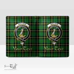 Scottish Wallace Hunting Green Clan Crest Tartan Mens Leather Wallet Tartan Wallet