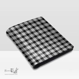 Scottish MacFarlane Black White Clan Tartan Mens Leather Wallet Tartan Wallet