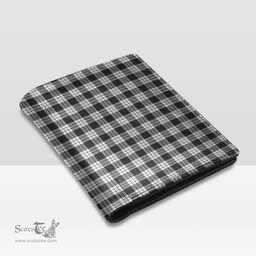 Scottish MacFarlane Black White Ancient Clan Tartan Mens Leather Wallet Tartan Wallet