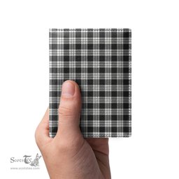 Scottish MacFarlane Black White Ancient Clan Tartan Mens Leather Wallet Tartan Wallet