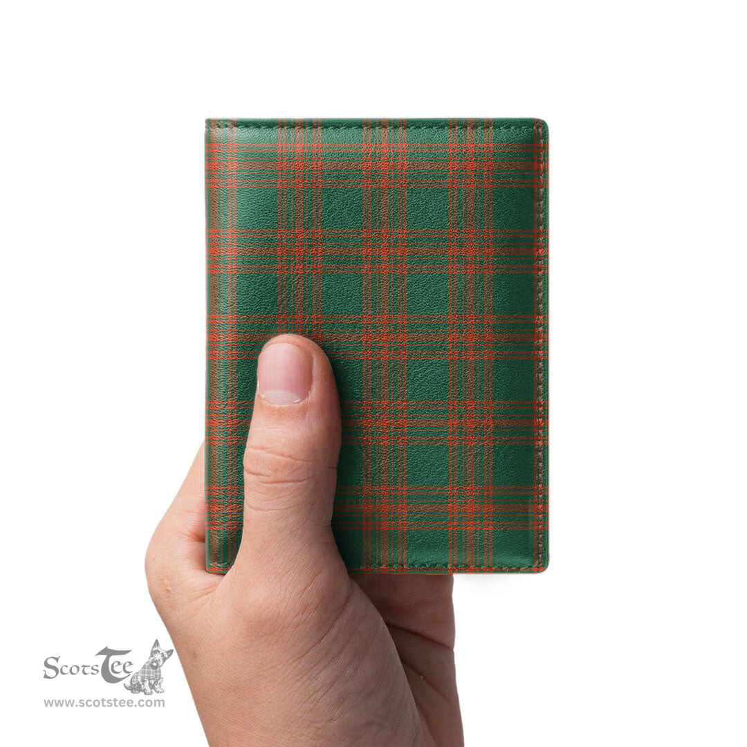 Scottish Menzies Green Ancient Clan Tartan Mens Leather Wallet Tartan Wallet