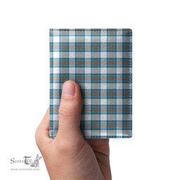 Scottish Stewart Muted Blue Clan Tartan Mens Leather Wallet Tartan Wallet