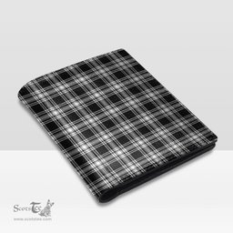 Scottish Menzies Black White Modern Clan Tartan Mens Leather Wallet Tartan Wallet