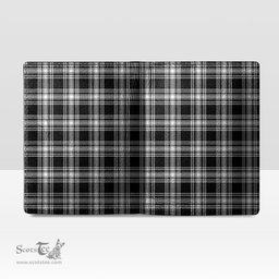 Scottish Menzies Black White Modern Clan Tartan Mens Leather Wallet Tartan Wallet