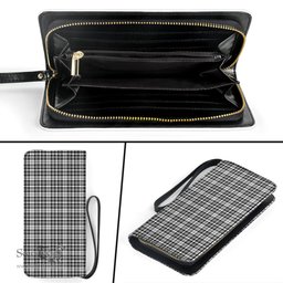 Scottish Scott Black White Modern Clan Tartan Clutch Purse