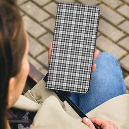 Scottish Scott Black White Modern Clan Tartan Clutch Purse