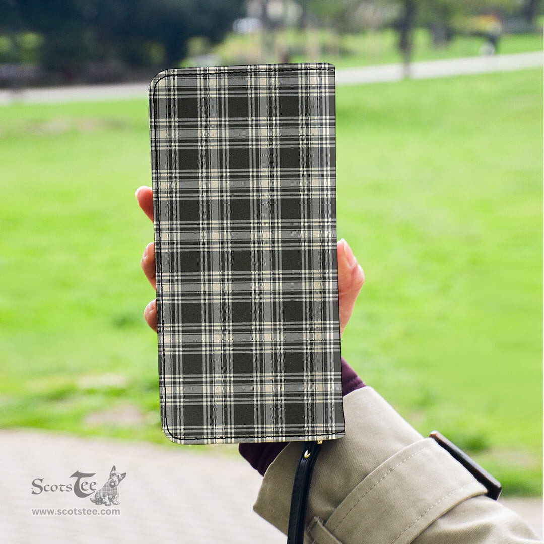 Scottish Menzies Black White Ancient Clan Tartan Clutch Purse