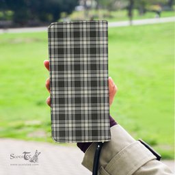 Scottish Menzies Black White Ancient Clan Tartan Clutch Purse