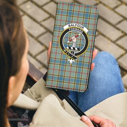 Scottish Balfour Blue Clan Crest Tartan Clutch Purse