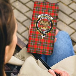 Scottish Drummond of Perth Clan Crest Tartan Clutch Purse