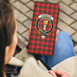 Scottish Chisholm Modern Clan Crest Tartan Clutch Purse