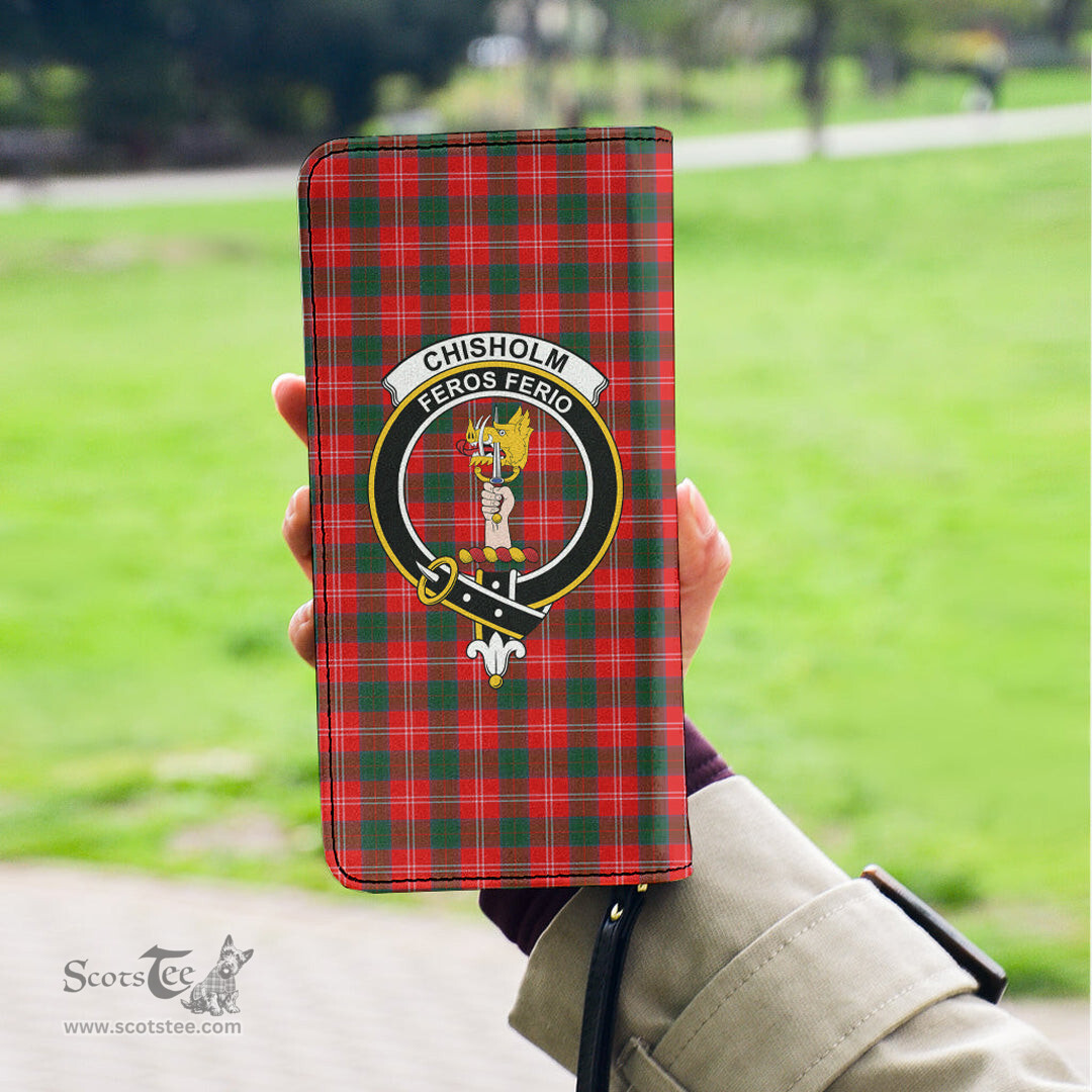 Scottish Chisholm Modern Clan Crest Tartan Clutch Purse