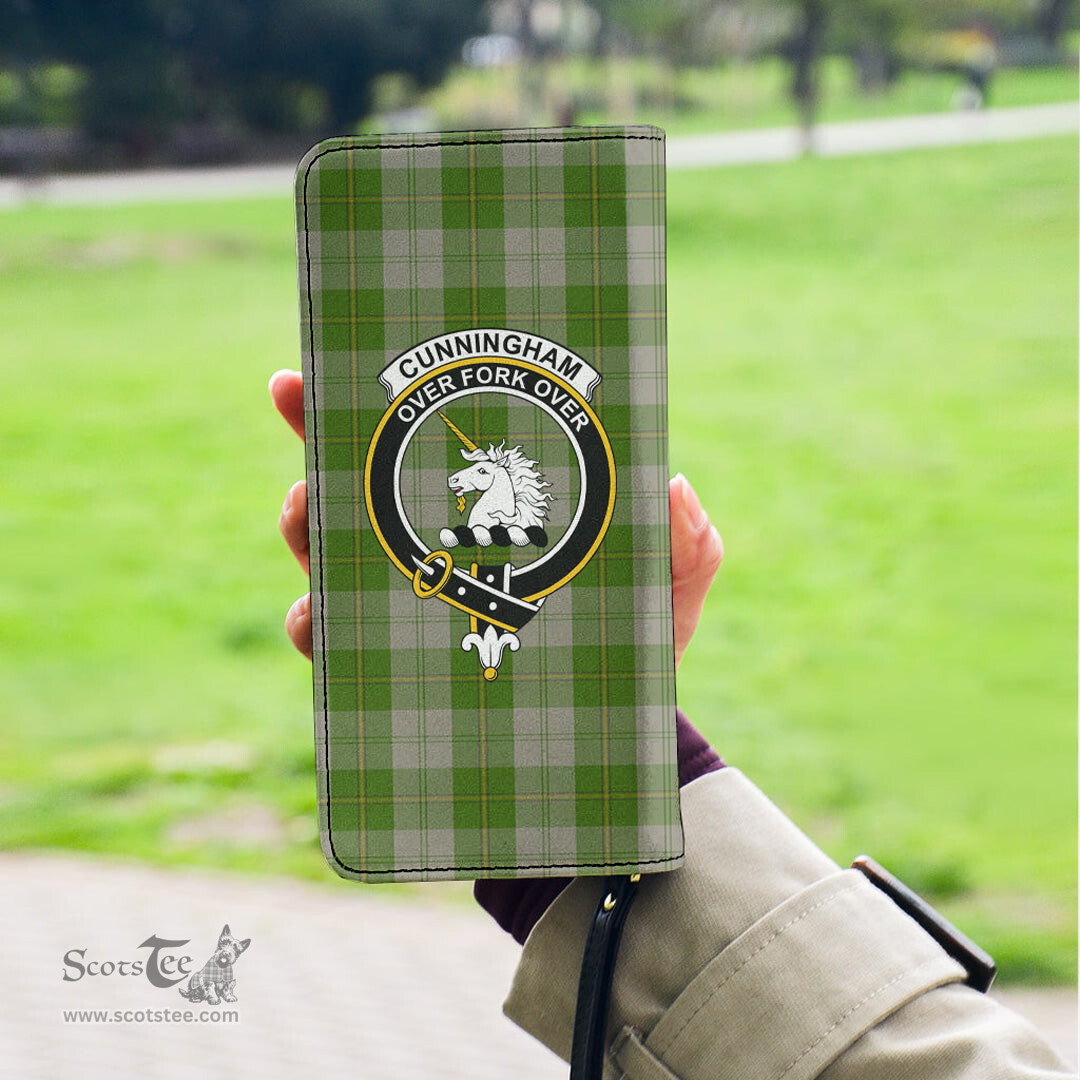 Scottish Cunningham Dress Green Dancers Clan Crest Tartan Clutch Purse