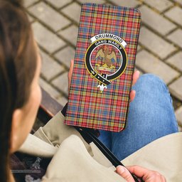 Scottish Drummond of Strathallan Clan Crest Tartan Clutch Purse