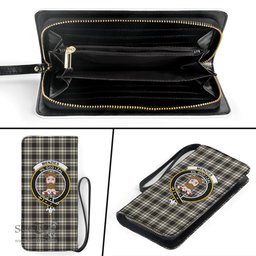 Scottish Menzies Black White Ancient Clan Crest Tartan Clutch Purse