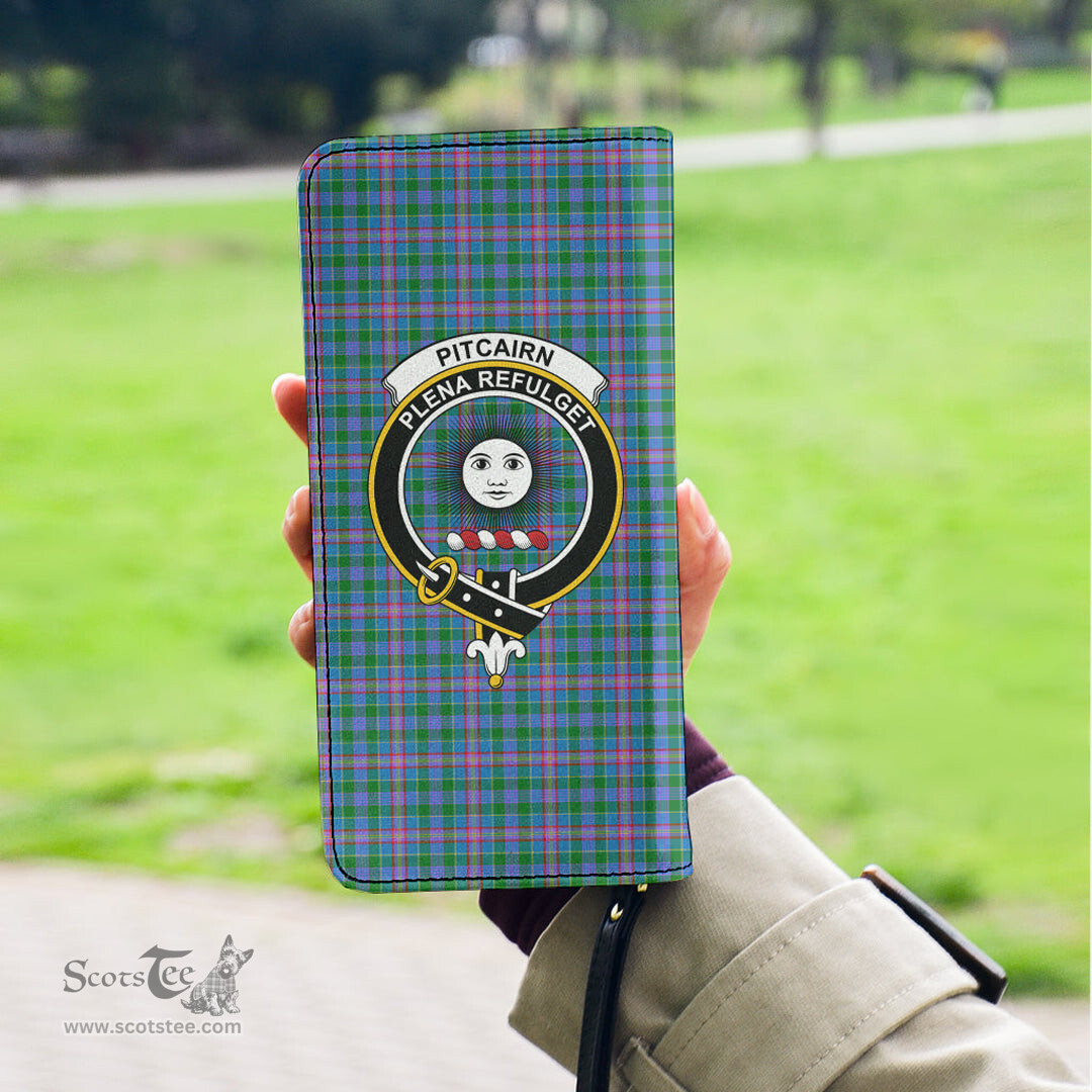 Scottish Pitcairn Hunting Clan Crest Tartan Clutch Purse