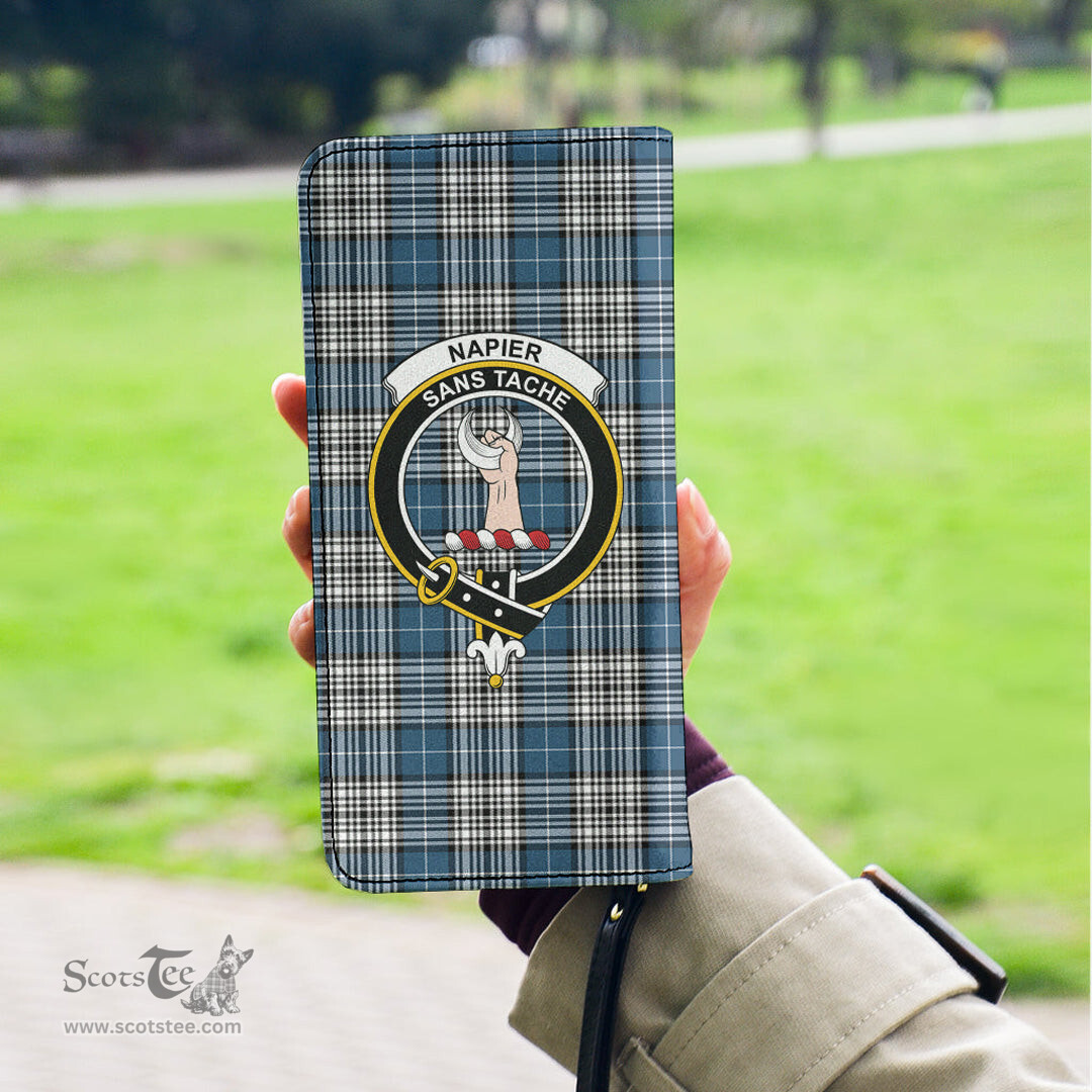 Scottish Napier Modern Clan Crest Tartan Clutch Purse