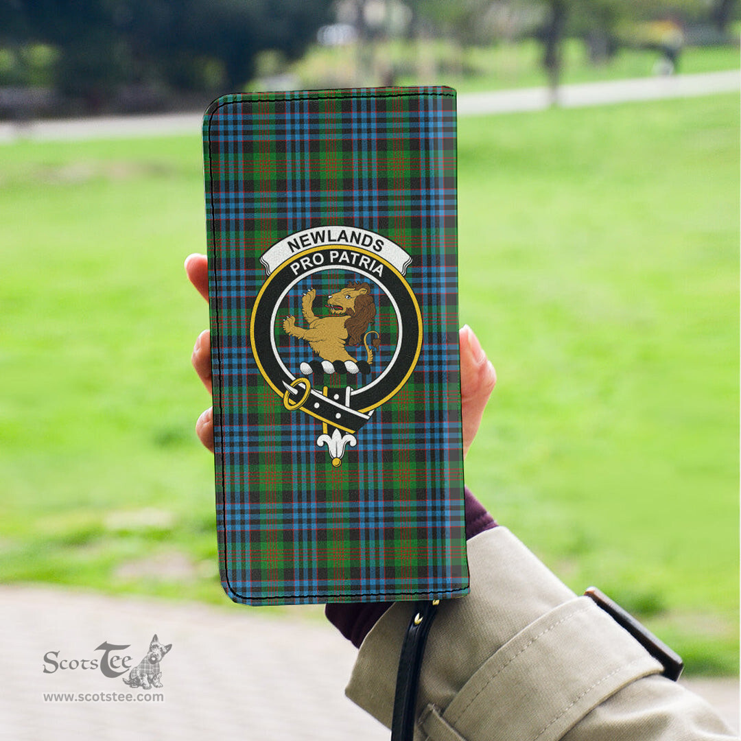 Scottish Newlands of Lauriston Clan Crest Tartan Clutch Purse