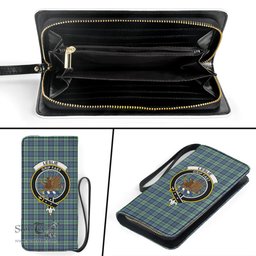 Scottish Leslie Hunting Ancient Clan Crest Tartan Clutch Purse