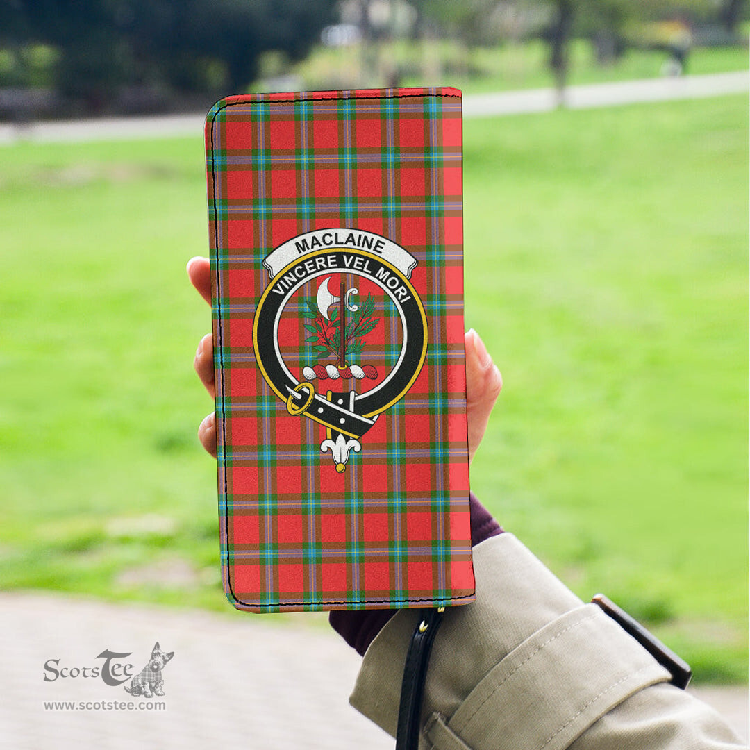 Scottish MacLaine of Loch Buie Clan Crest Tartan Clutch Purse