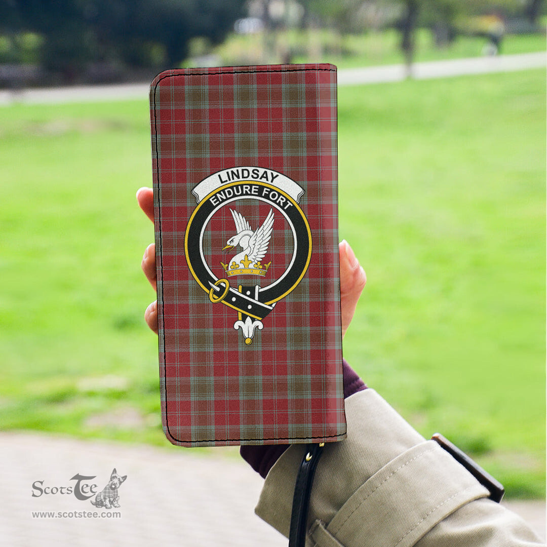 Scottish Lindsay Weathered Clan Crest Tartan Clutch Purse