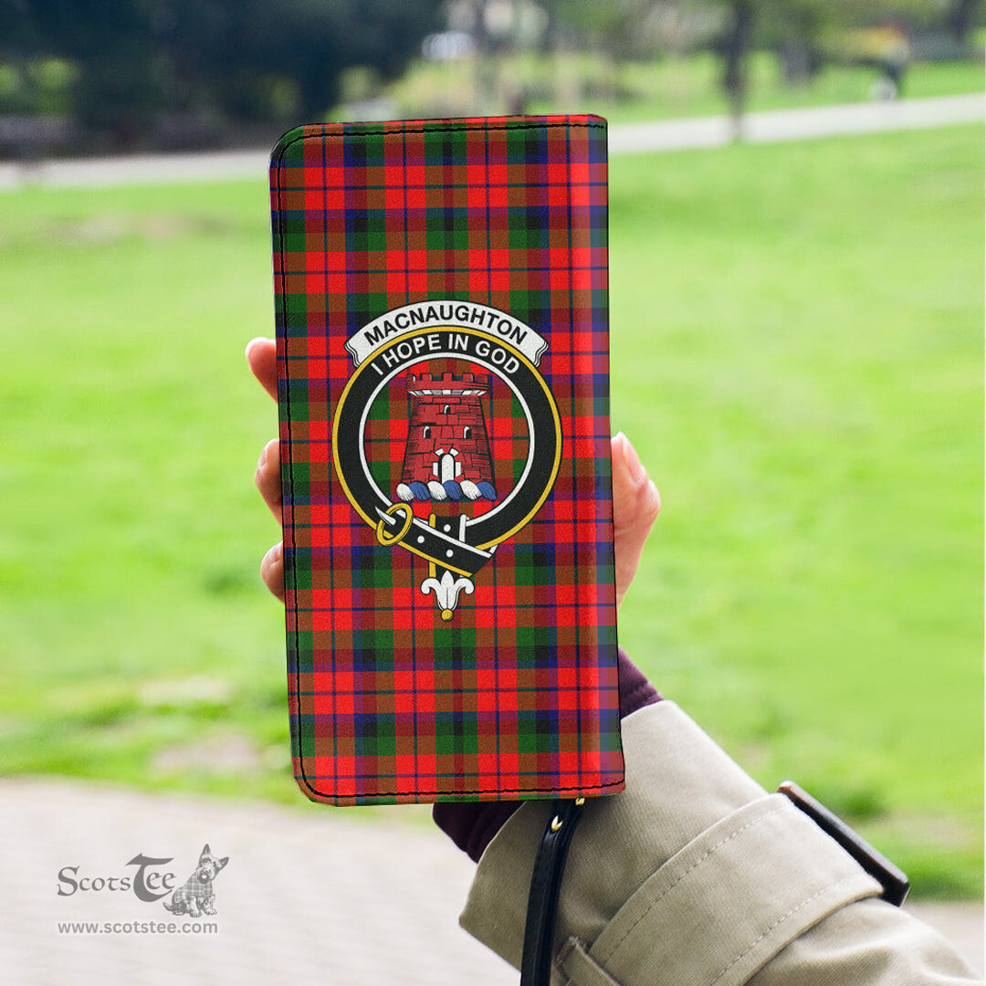 Scottish MacNaughton Modern Clan Crest Tartan Clutch Purse