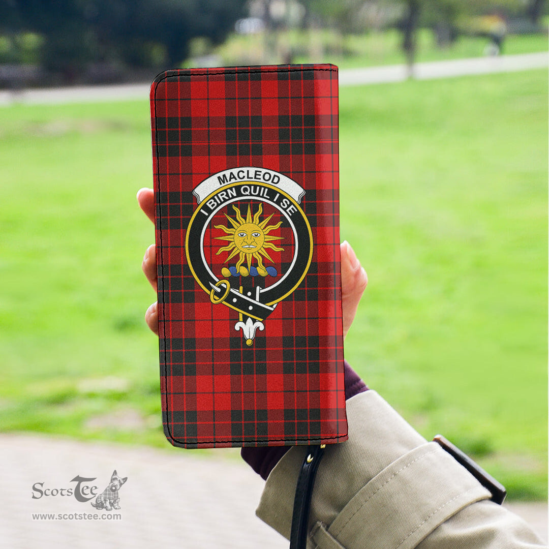 Scottish MacLeod of Raasay Clan Crest Tartan Clutch Purse