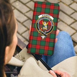 Scottish Stewart Atholl Modern Clan Crest Tartan Clutch Purse