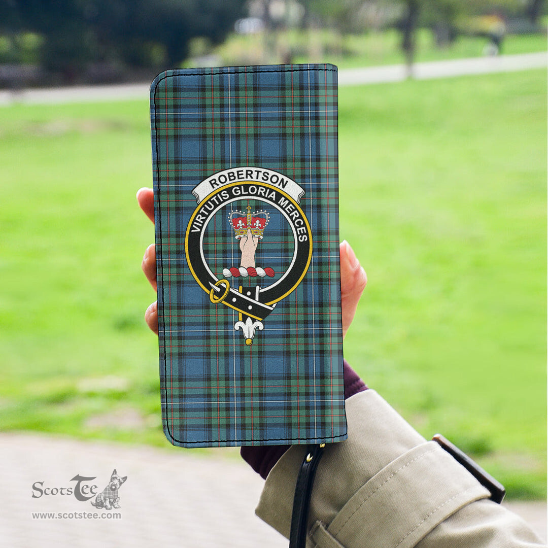 Scottish Robertson Hunting Ancient Clan Crest Tartan Clutch Purse