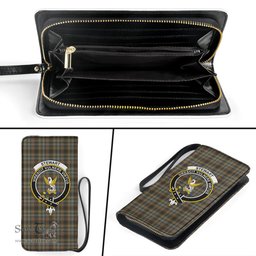 Scottish Stewart Hunting Weathered Clan Crest Tartan Clutch Purse