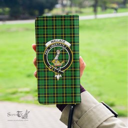 Scottish Wallace Hunting Green Clan Crest Tartan Clutch Purse