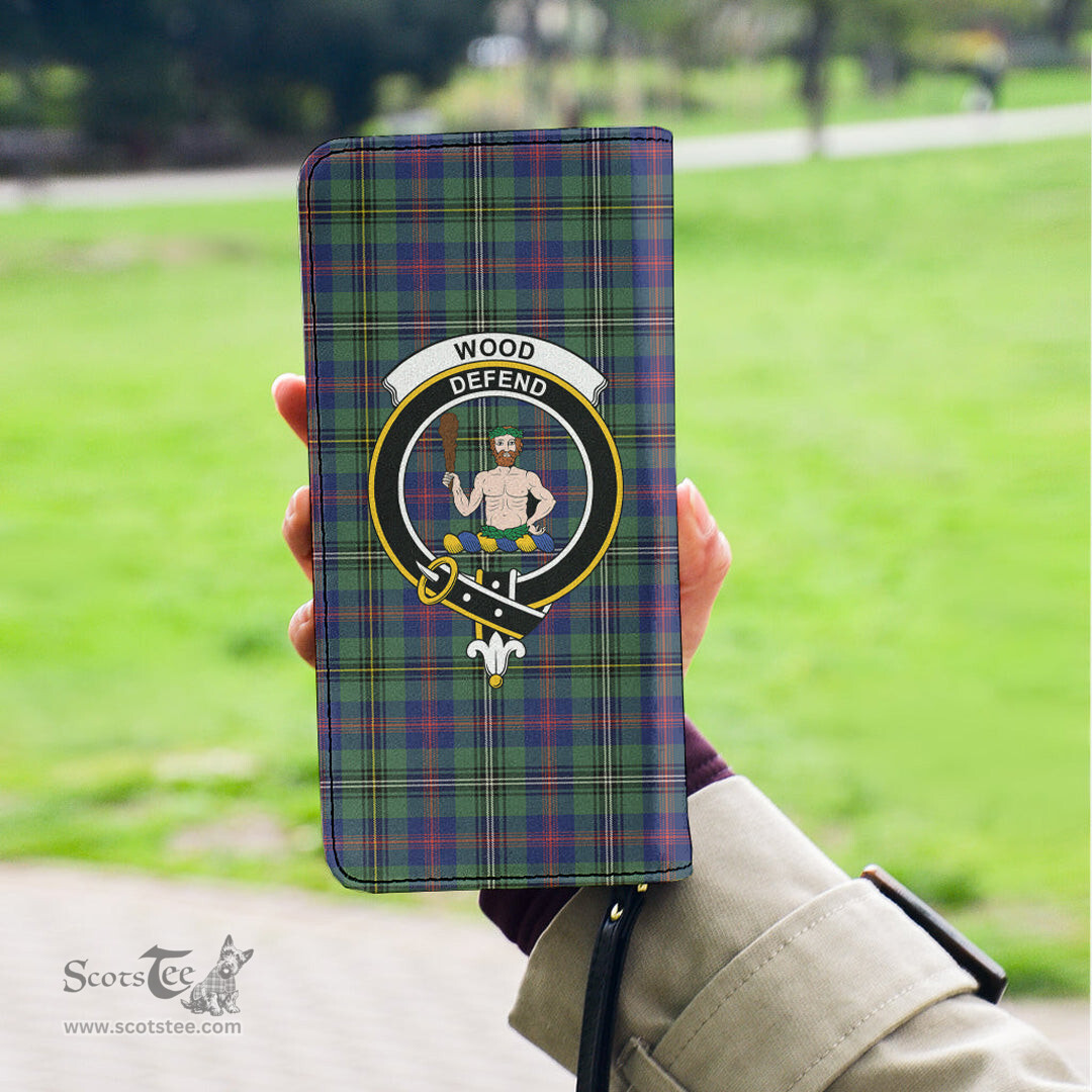 Scottish Wood Modern Clan Crest Tartan Clutch Purse
