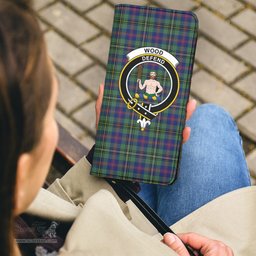 Scottish Wood Modern Clan Crest Tartan Clutch Purse