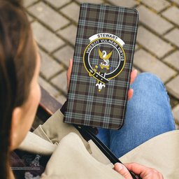 Scottish Stewart Old Weathered Clan Crest Tartan Clutch Purse