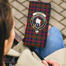 Scottish Tennant Clan Crest Tartan Clutch Purse