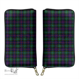 Scottish Campbell of Cawdor Modern Clan Tartan Leather Clutch Purse