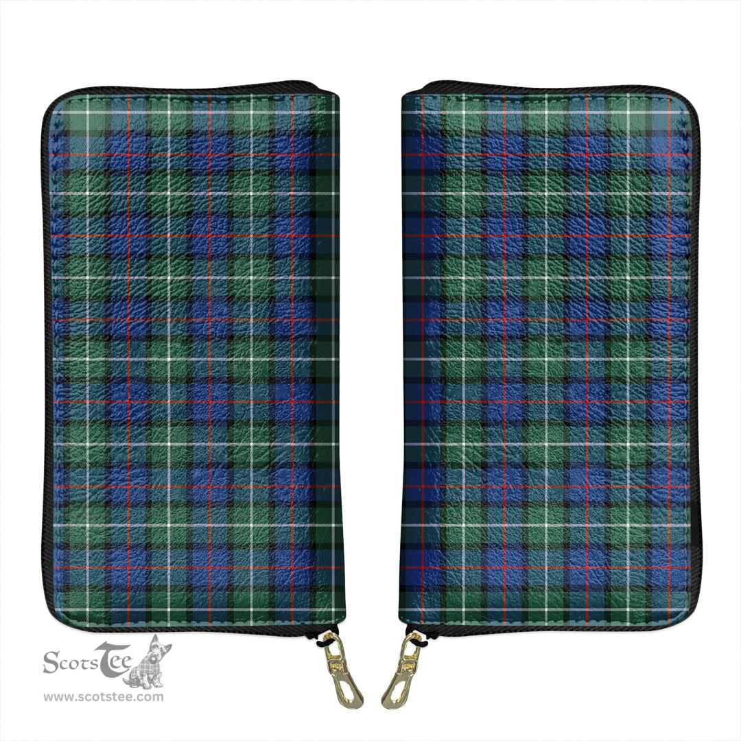 Scottish Davidson of Tulloch  Clan Tartan Leather Clutch Purse