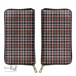 Scottish Borthwick Ancient Clan Tartan Leather Clutch Purse