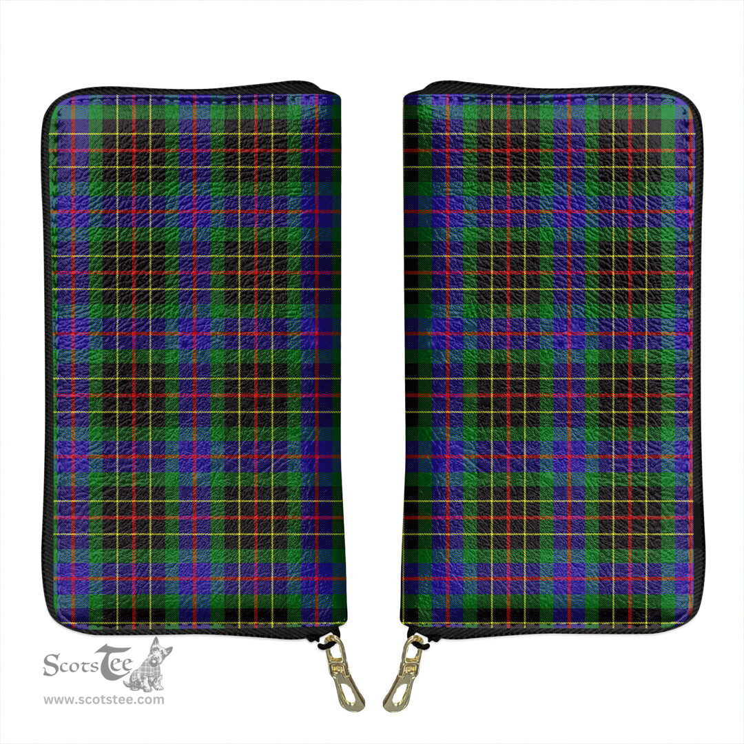 Scottish Brodie Hunting Modern Clan Tartan Leather Clutch Purse