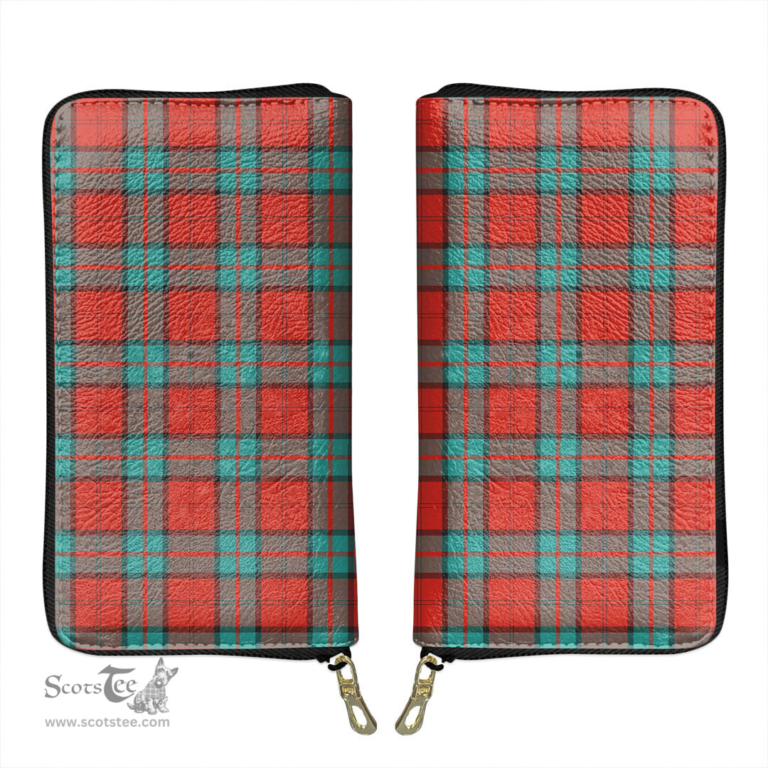 Scottish Dunbar Ancient Clan Tartan Leather Clutch Purse
