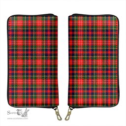 Scottish Christie Clan Tartan Leather Clutch Purse