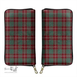 Scottish Crawford Modern Clan Tartan Leather Clutch Purse