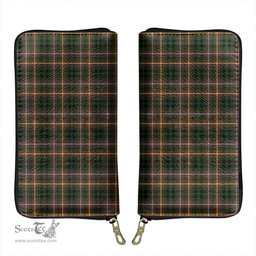 Scottish Buchanan Hunting Clan Tartan Leather Clutch Purse